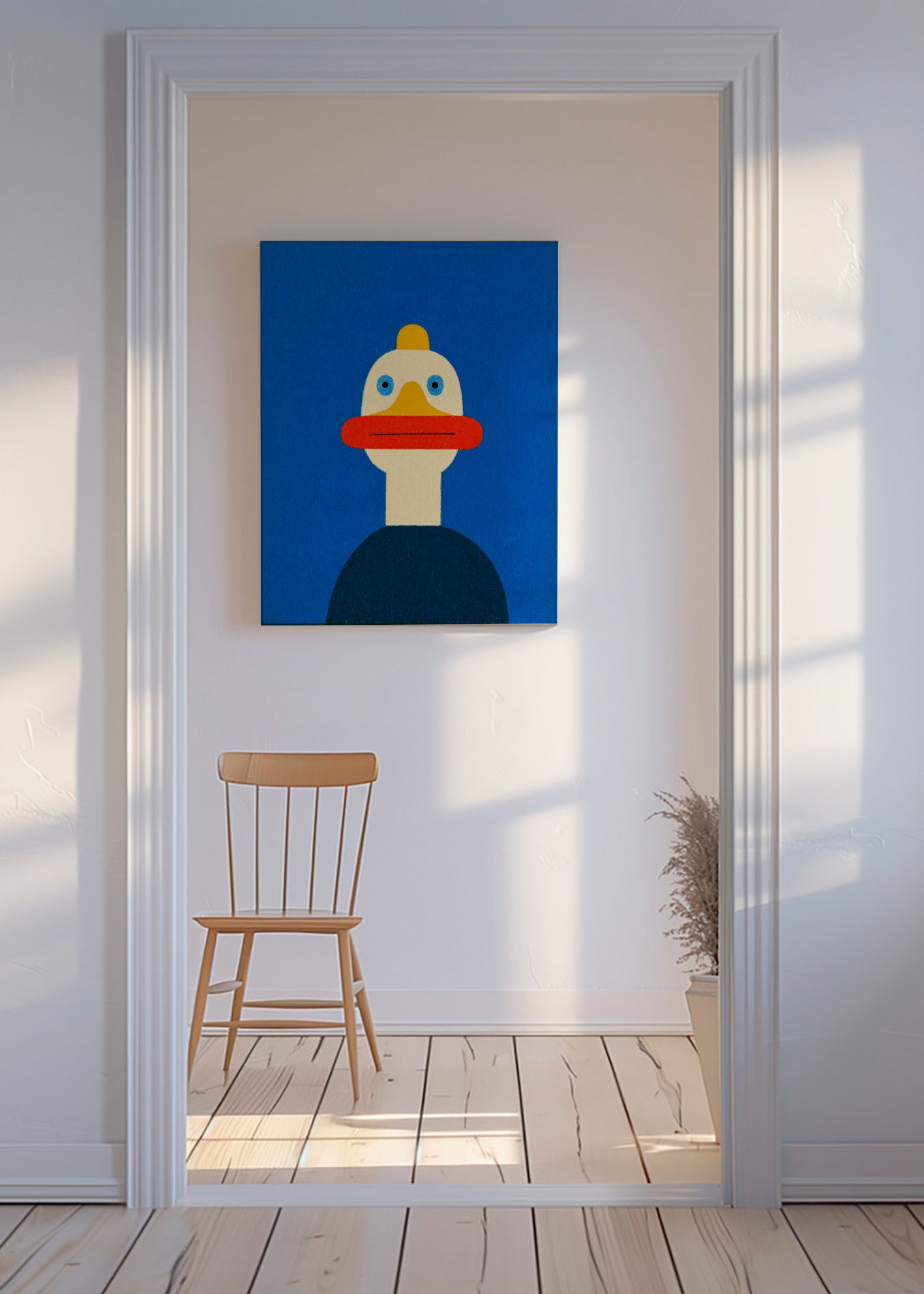 Artwork blue duck illustration