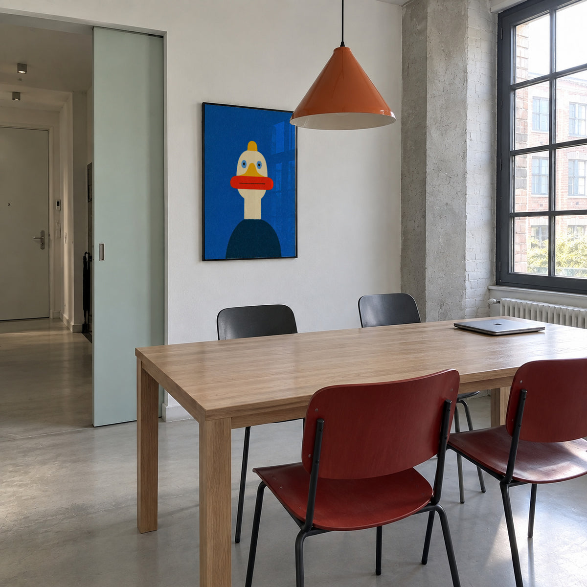 Blue Duck - Framed poster in an interior