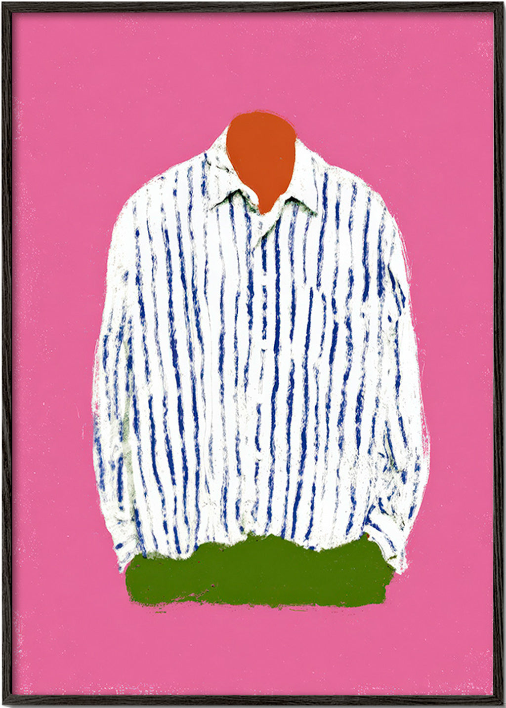 Striped shirt illustration on pink background