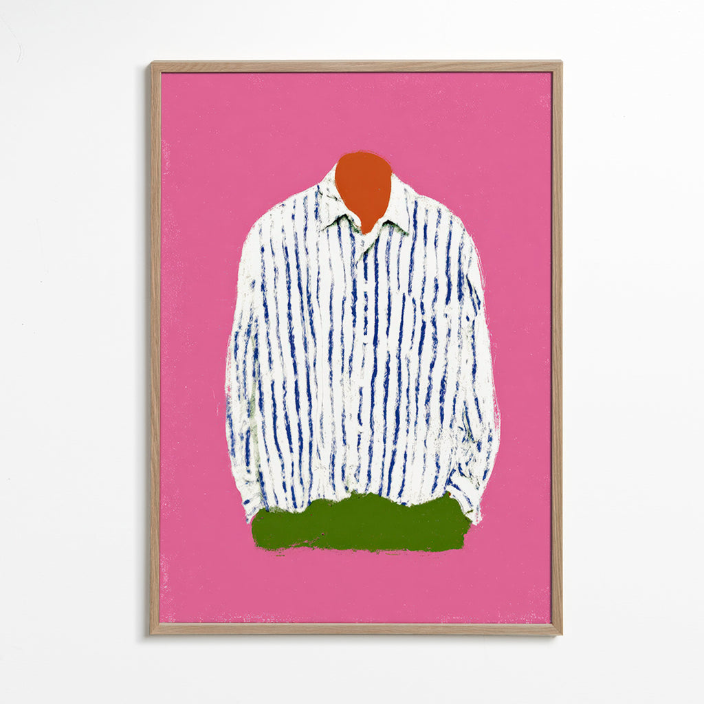 Striped shirt illustration on pink background