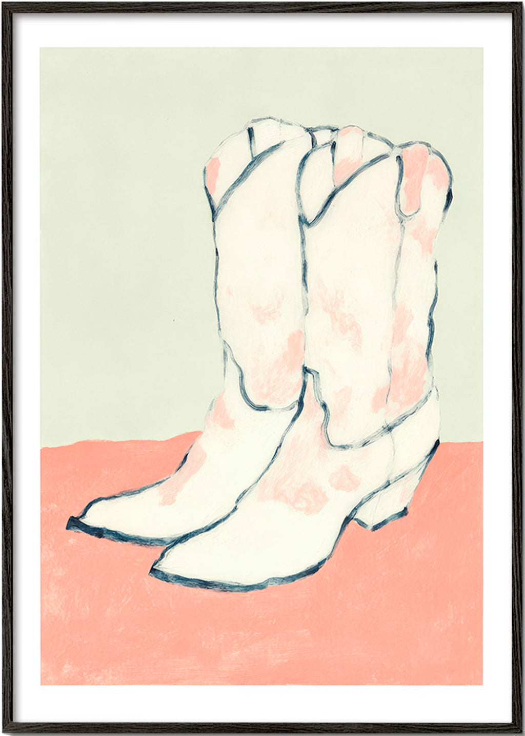 Illustration white boots with pastel base