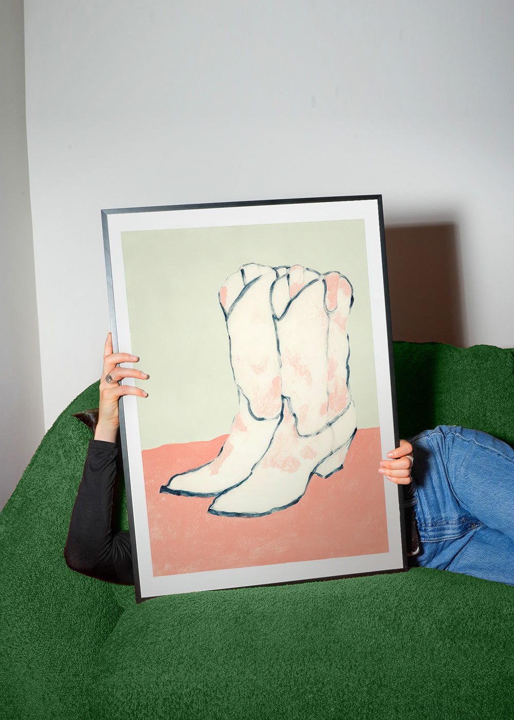 Illustration white boots with pastel base