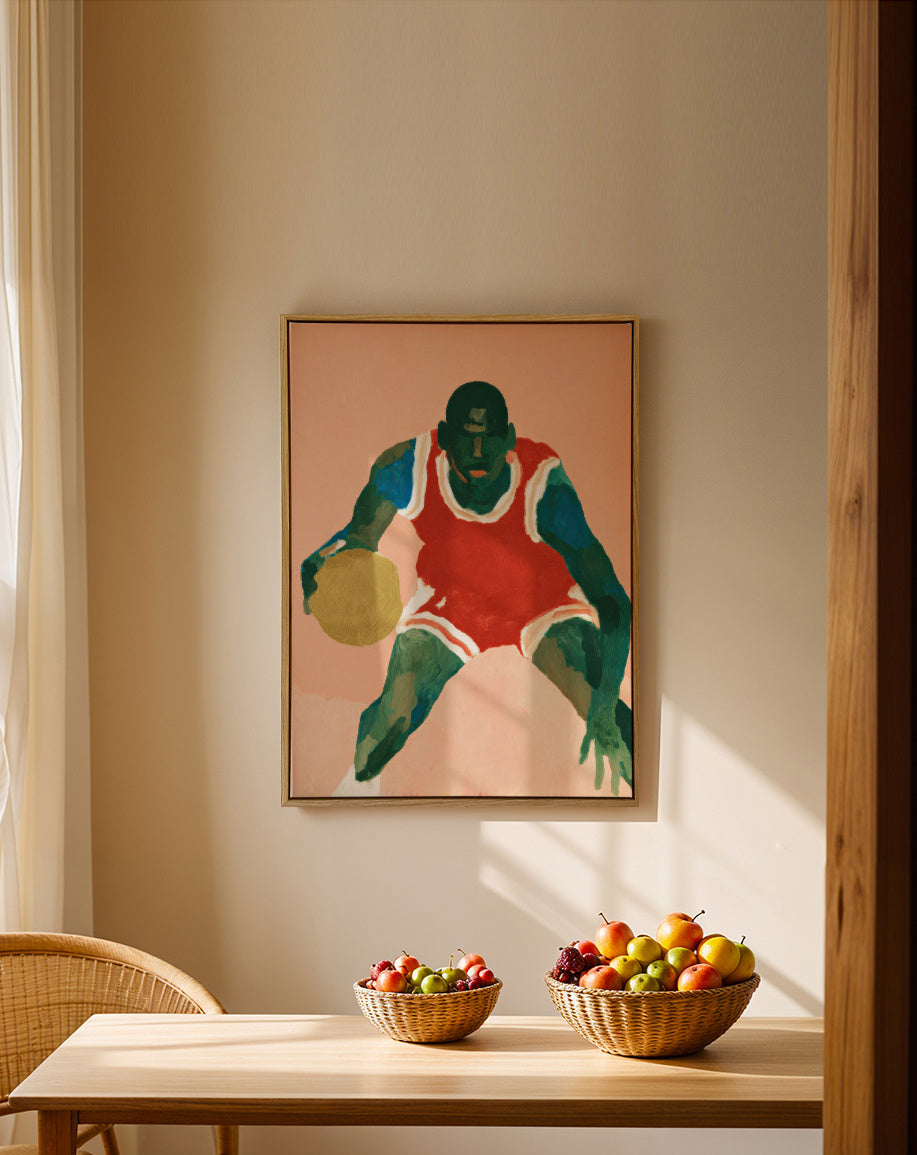 Basketball Legend - Framed canvas in an interior