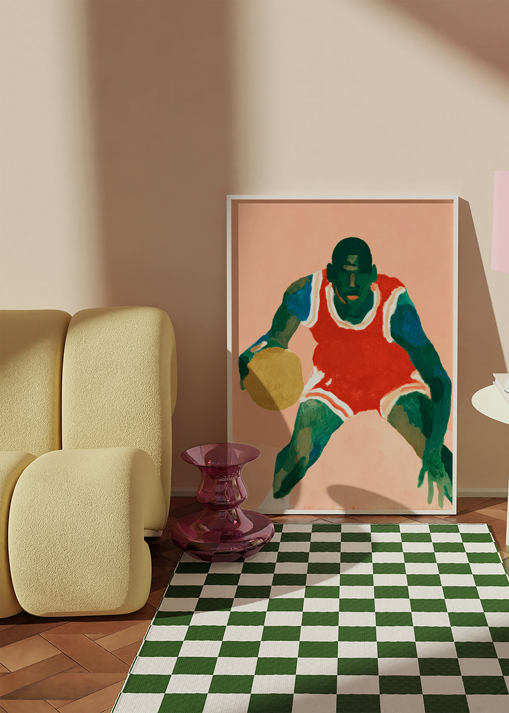 Sports art: basketball player in motion