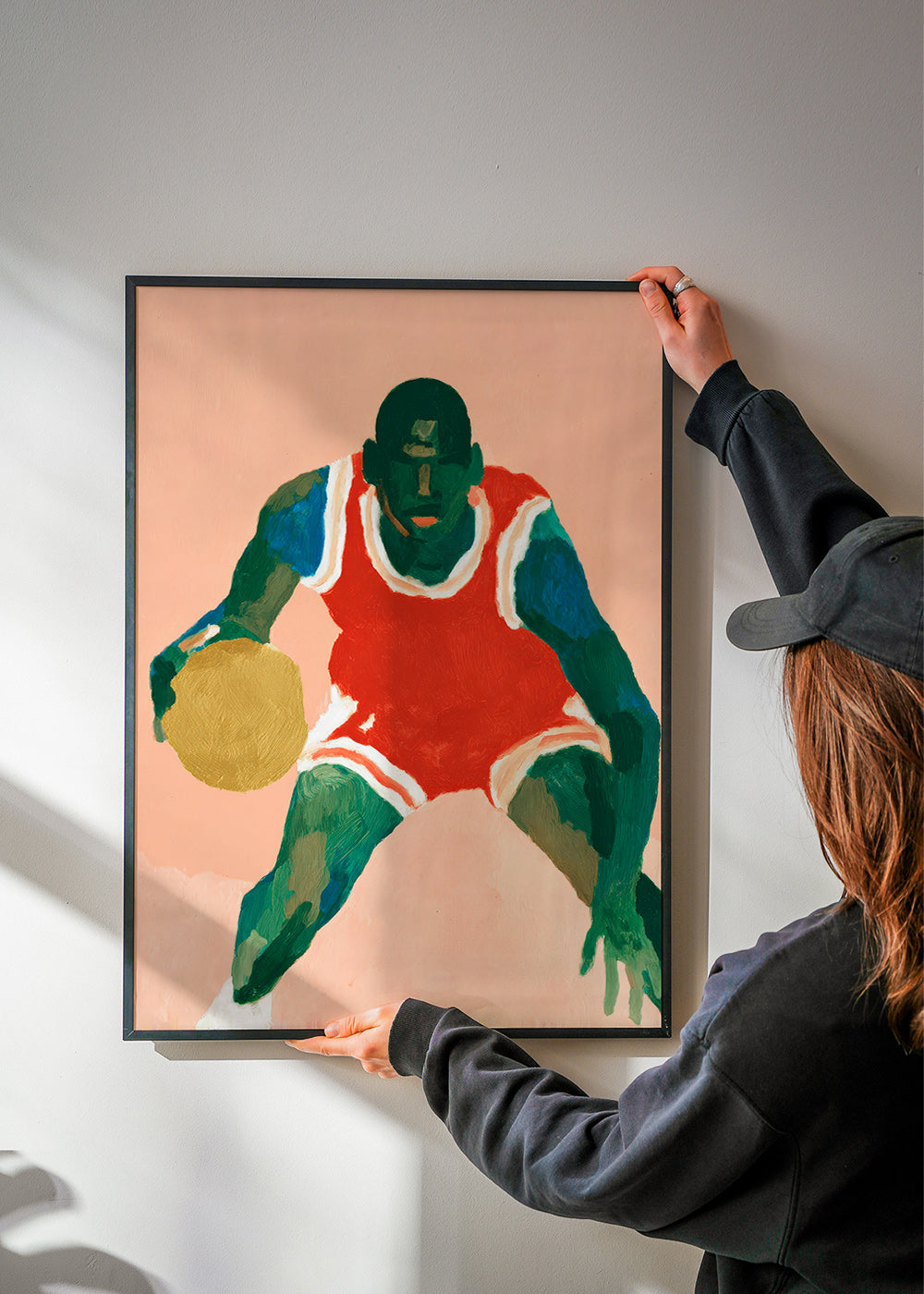 Sports art: basketball player in motion