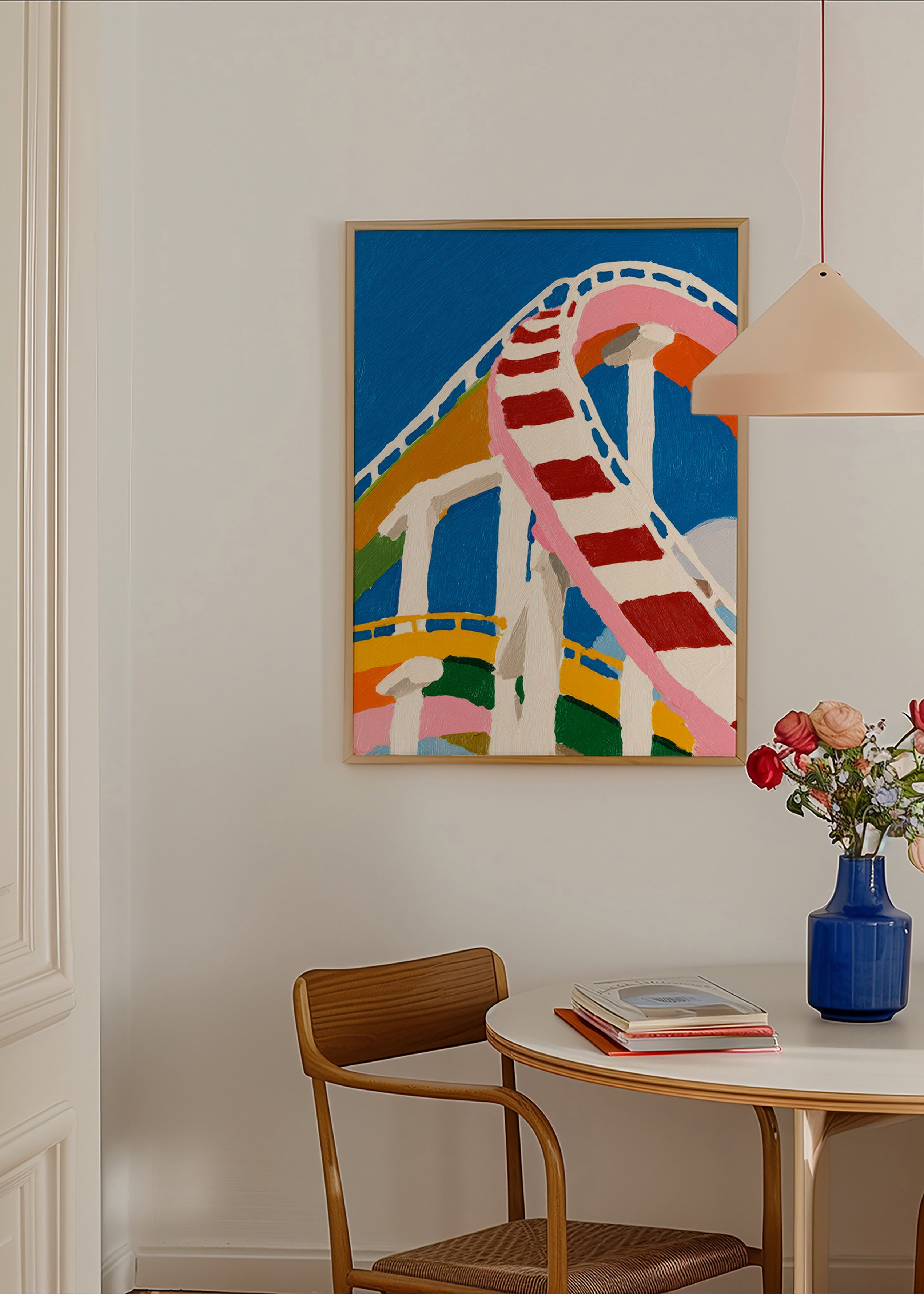 Colorful rollercoaster illustration