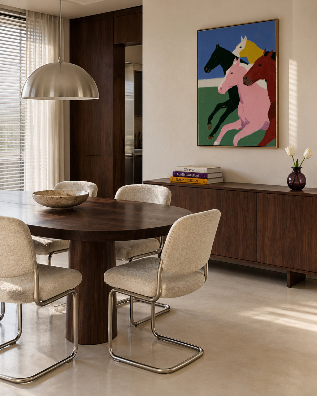 Running Horses - Framed canvas in an interior