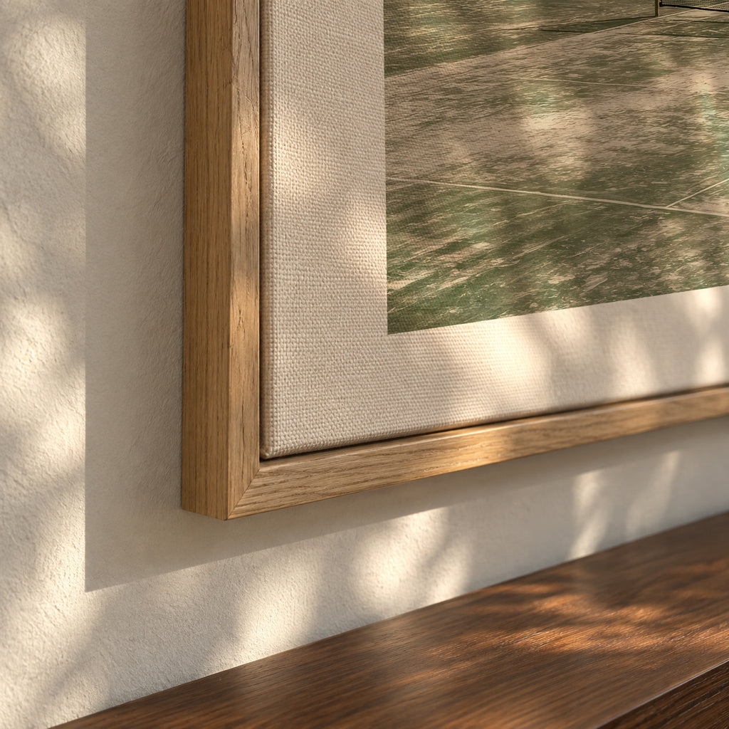 Palm Shadows - Framed canvas detail