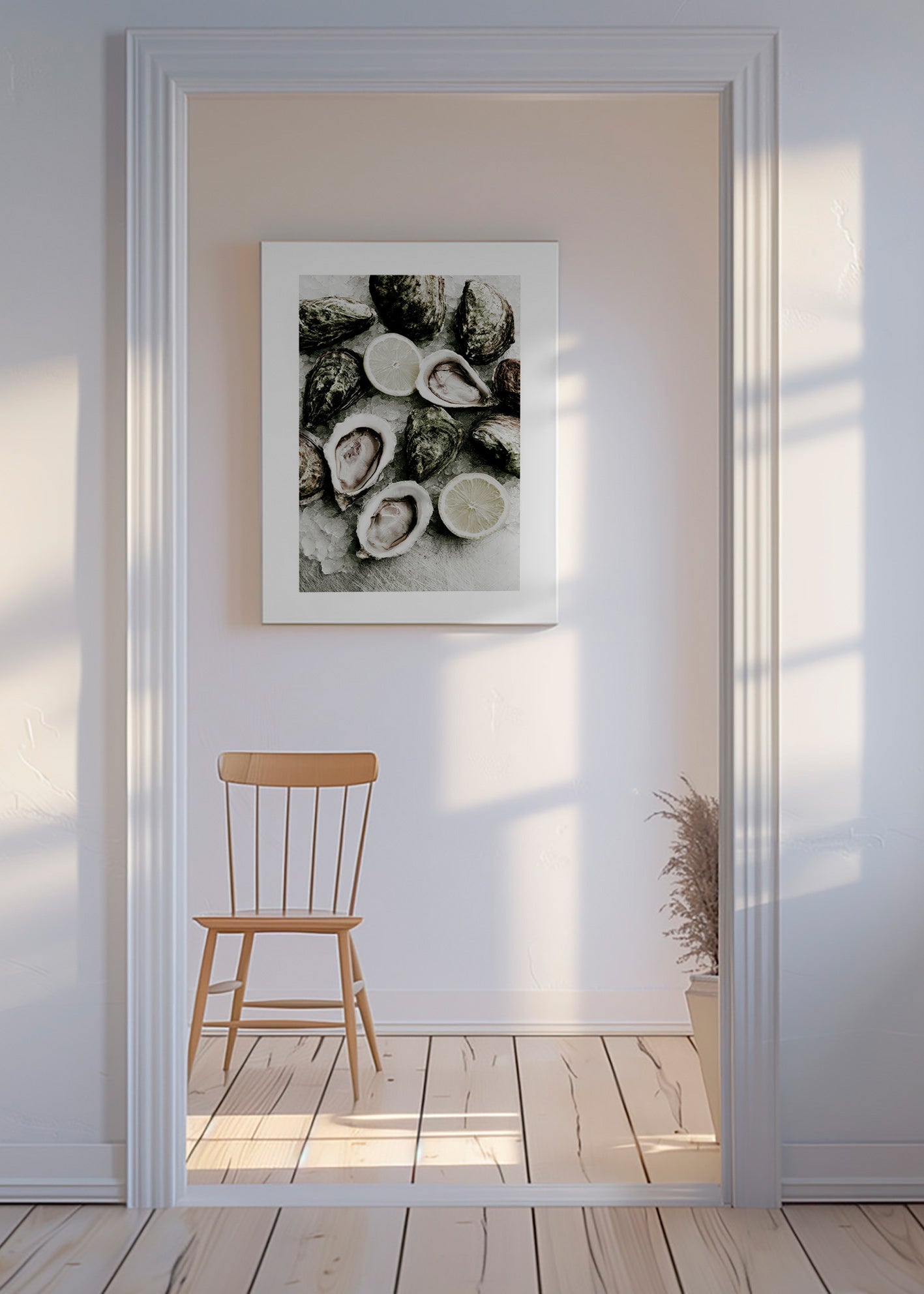 Kitchen art: oysters and lemon close-up