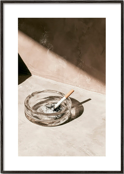 Kitchen photograph with glass ashtray