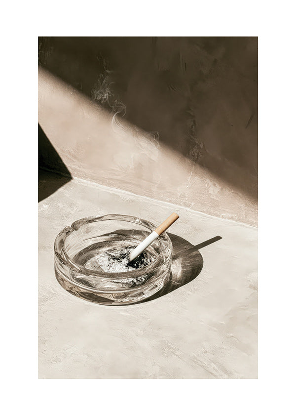 Kitchen photograph with glass ashtray