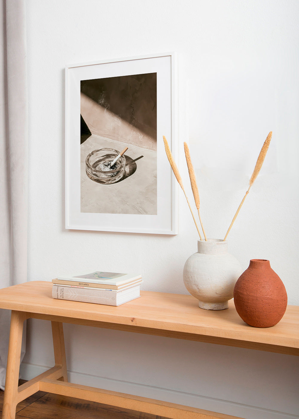 Kitchen photograph with glass ashtray
