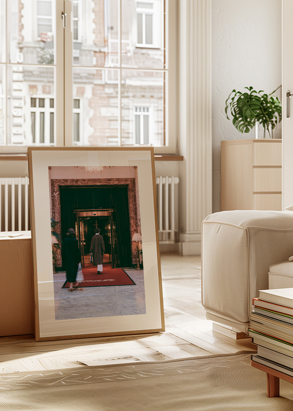 Hotel entrance photograph with red carpet
