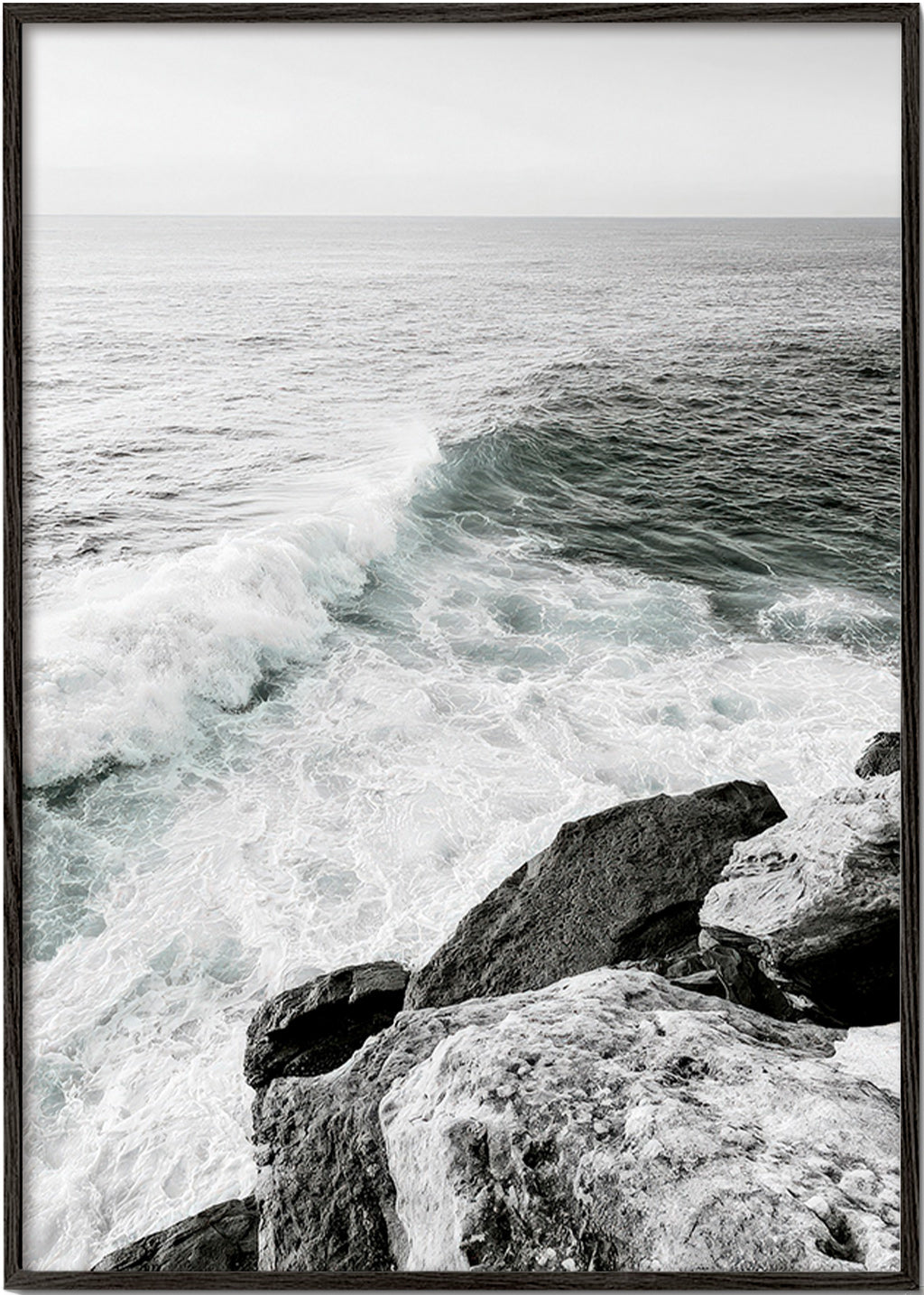 Landscape art: cliff and breaking wave