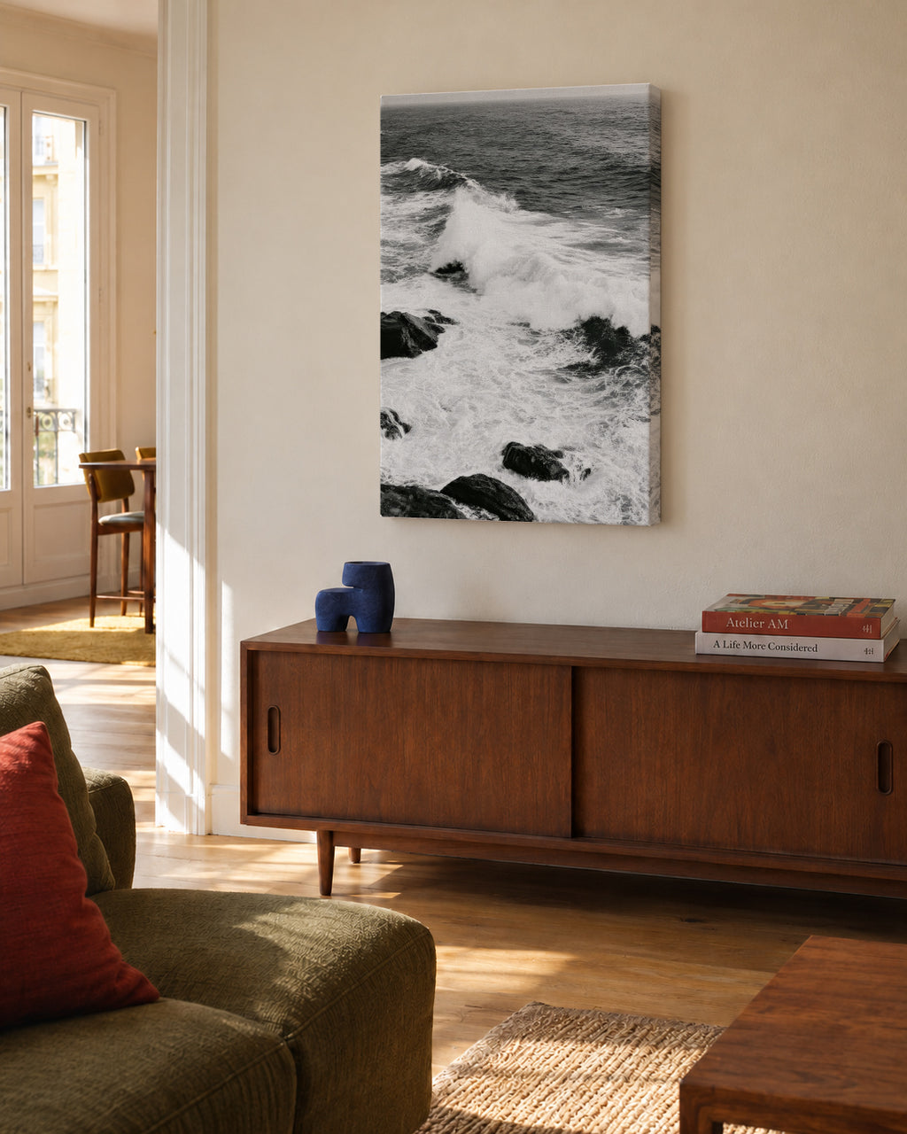 Coastal Storm - Unframed canvas in an interior