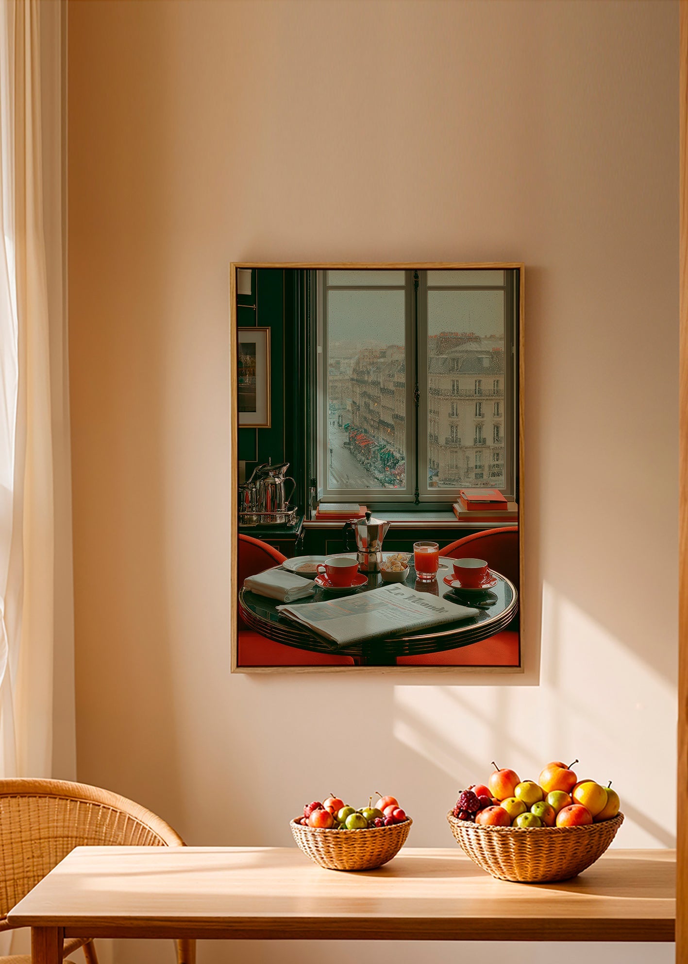 Kitchen art featuring a Paris window and coffee