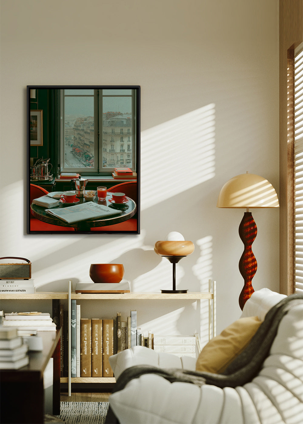 Kitchen art featuring a Paris window and coffee
