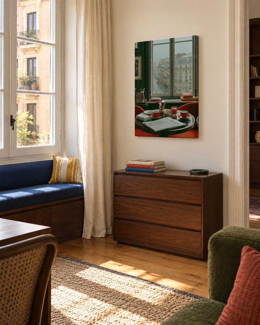 Paris Breakfast - Unframed canvas in an interior