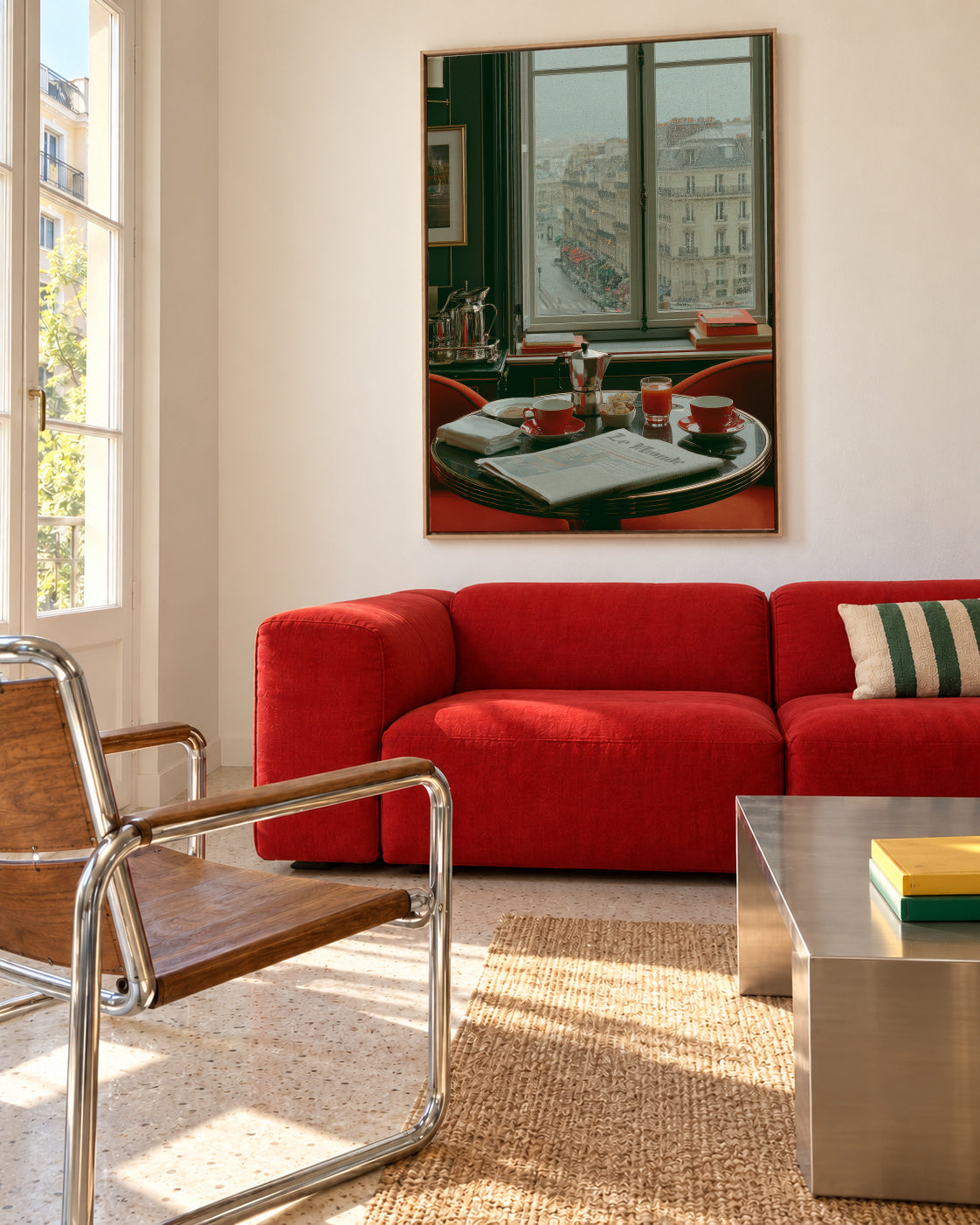 Paris Breakfast - Framed canvas in an interior