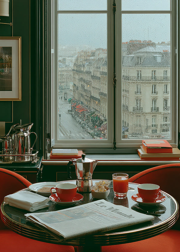 Kitchen art featuring a Paris window and coffee