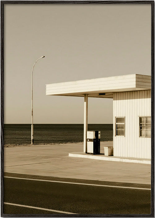 Landscape art: deserted coastal station