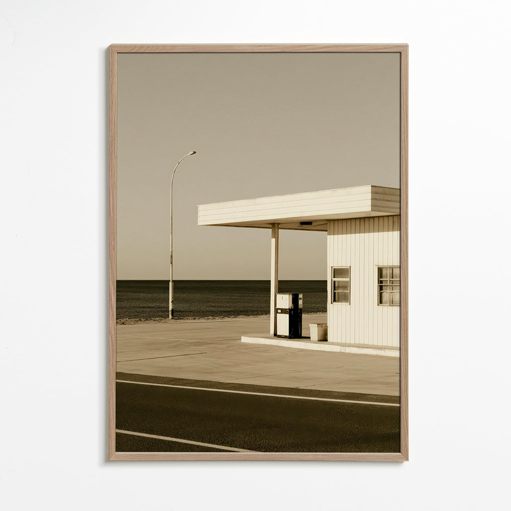 Landscape art: deserted coastal station