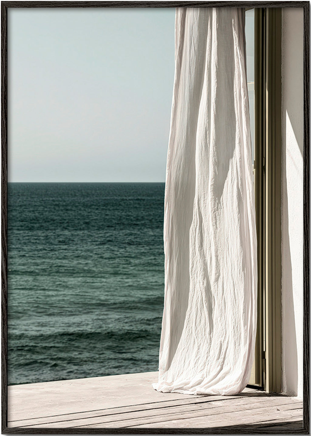 Landscape art: curtain by the sea