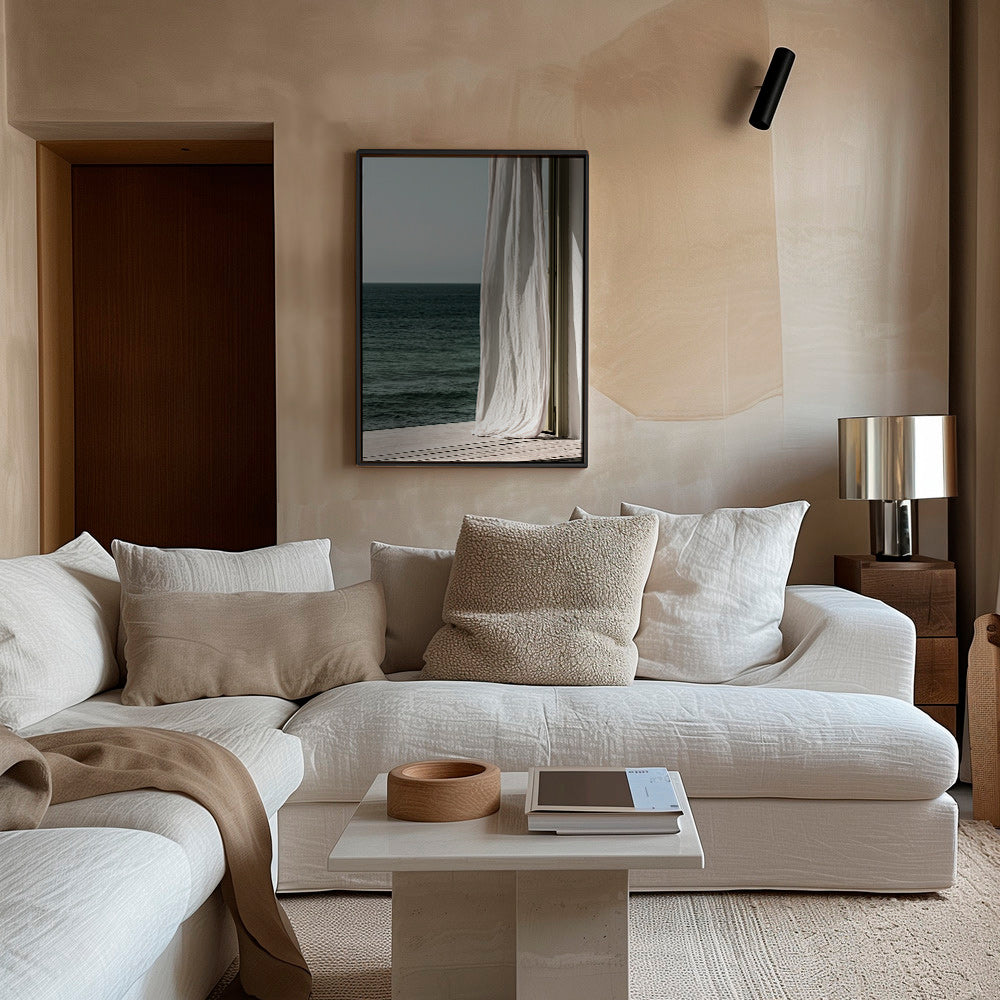 Landscape art: curtain by the sea