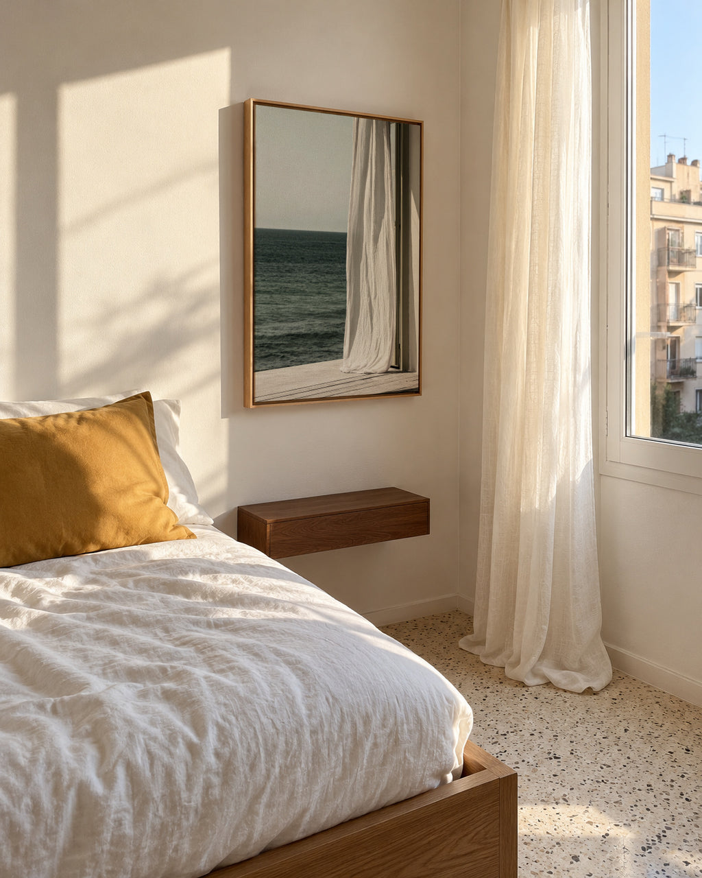 Quiet Curtains - Framed canvas in an interior