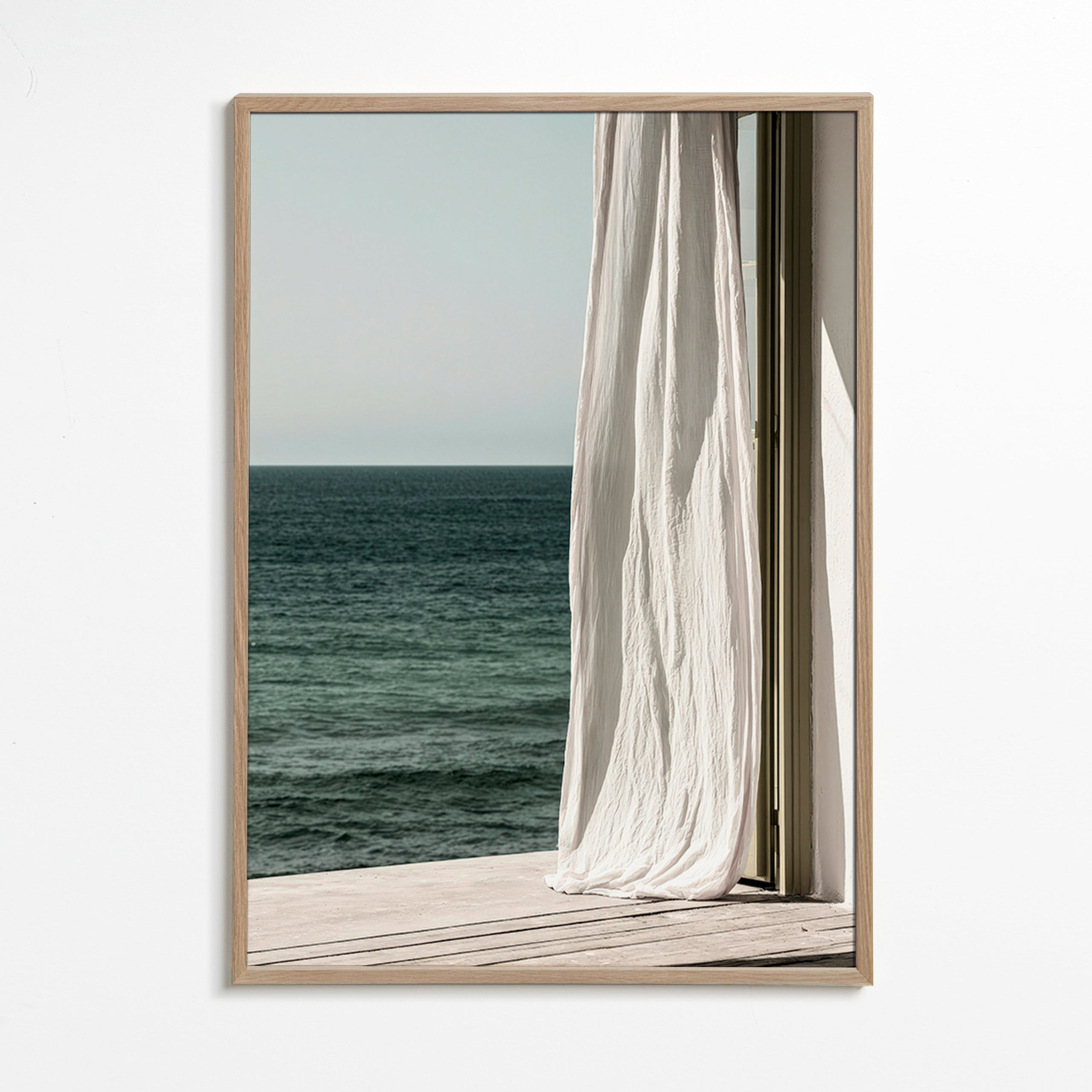 Landscape art: curtain by the sea