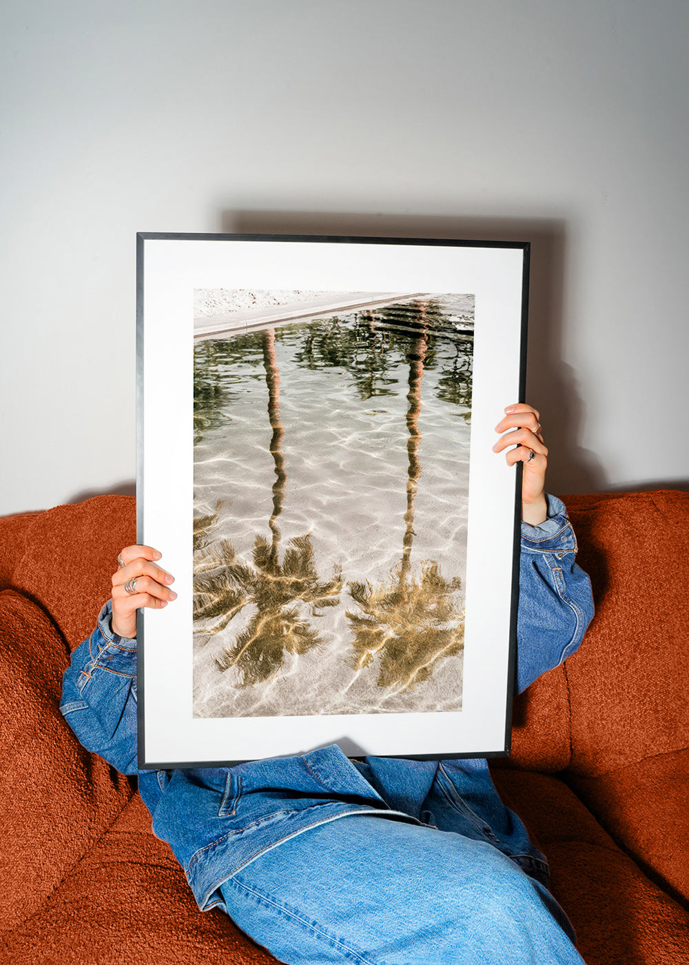 Landscape art: palm reflections in water