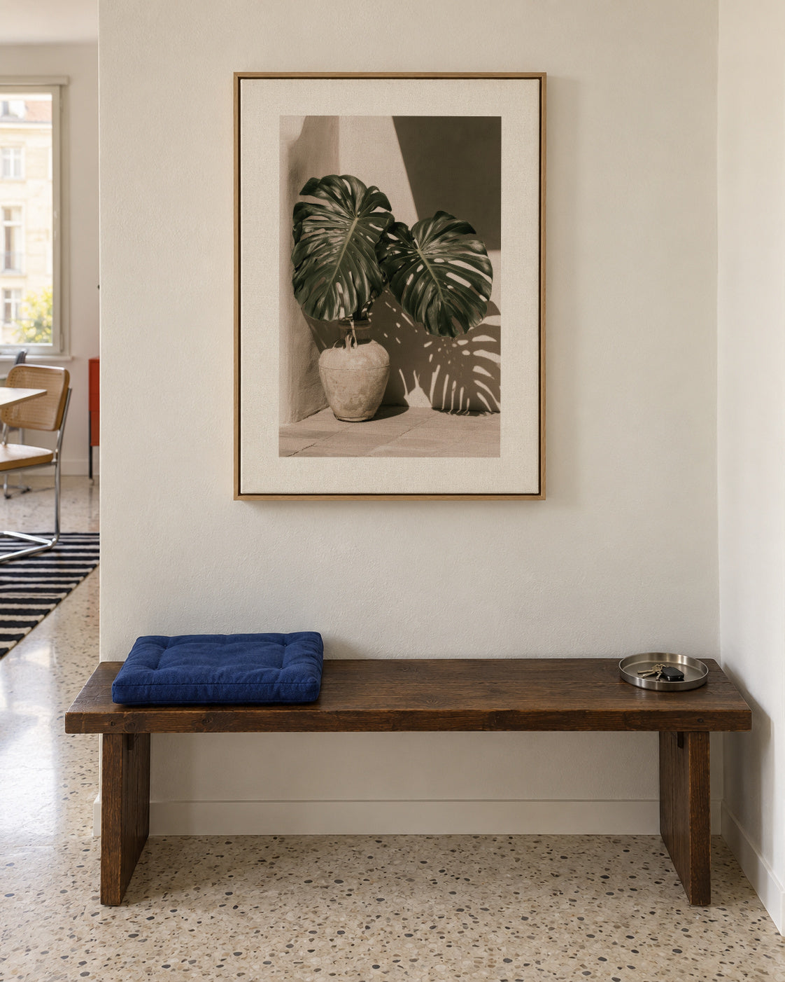 Monstera Shadow - Framed canvas in an interior