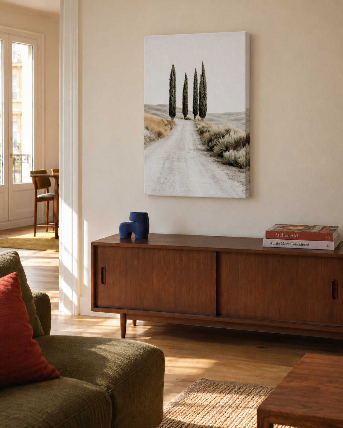 Cypress Road - Unframed canvas in an interior