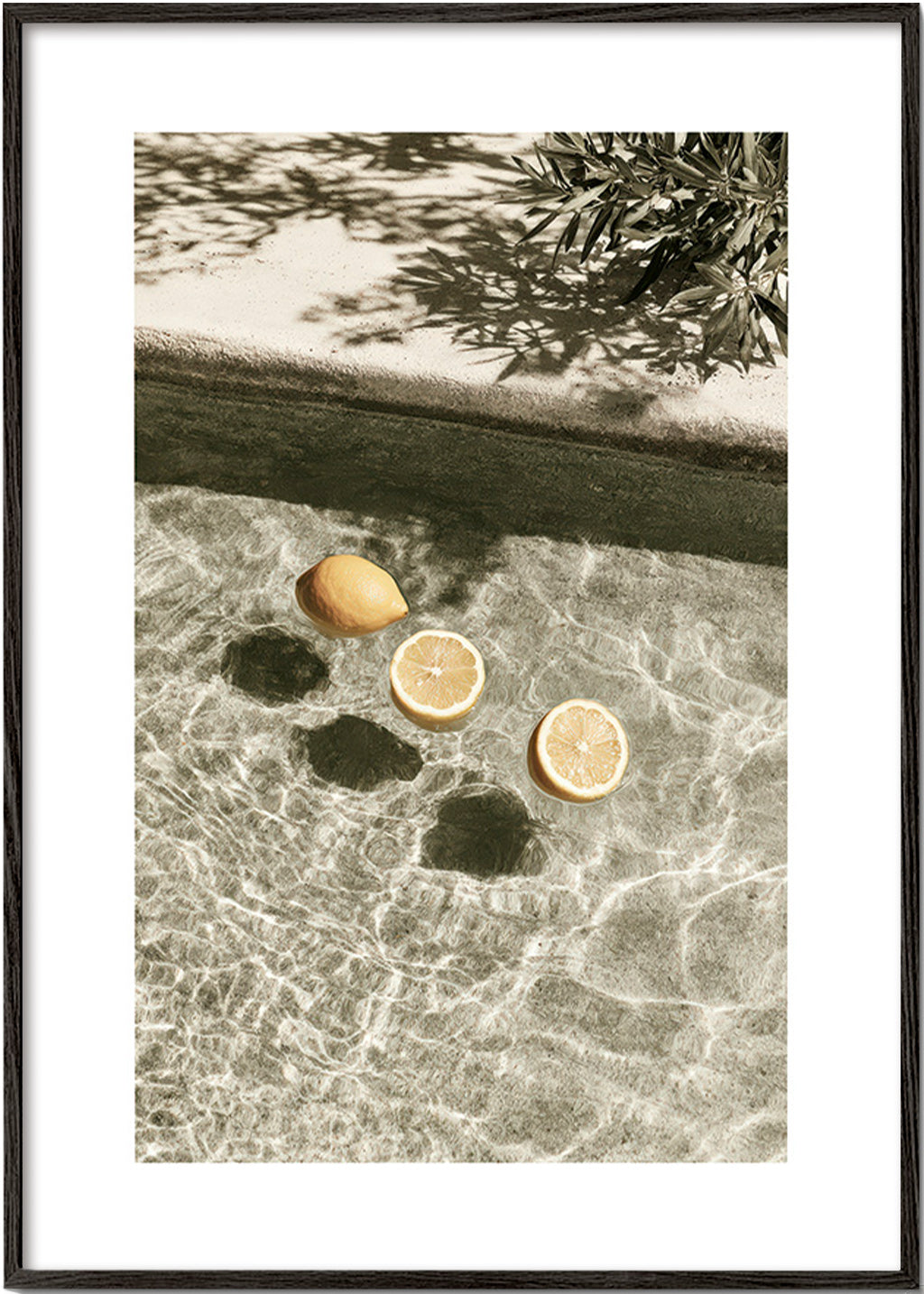 Kitchen art with floating lemons