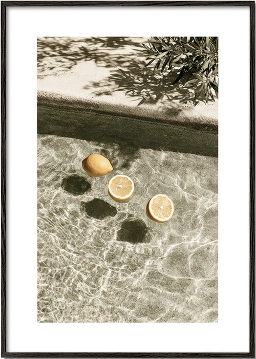 Kitchen art with floating lemons