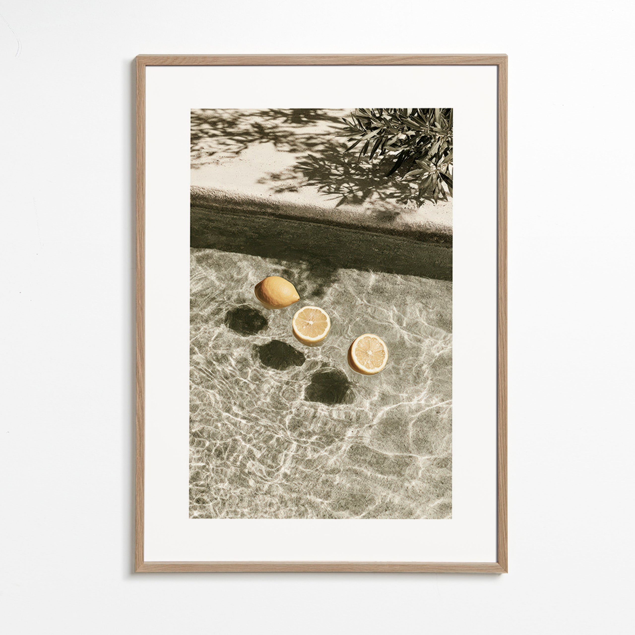 Kitchen art with floating lemons
