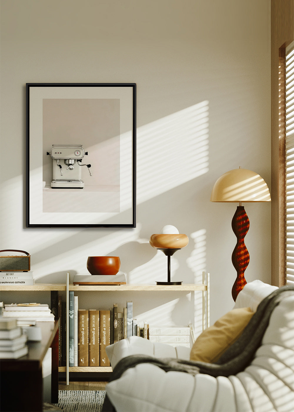 Kitchen art Espresso machine in cream