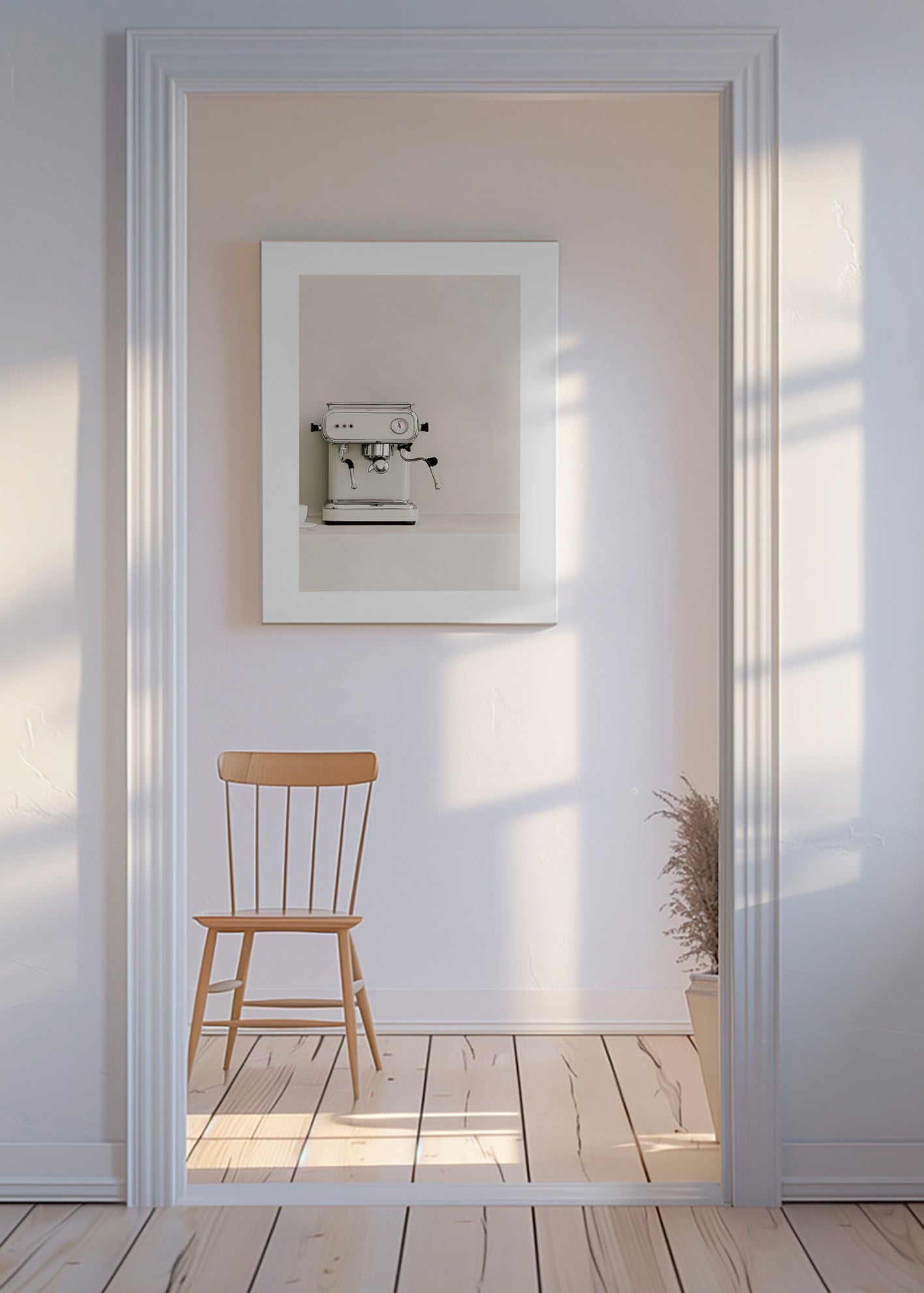Kitchen art Espresso machine in cream
