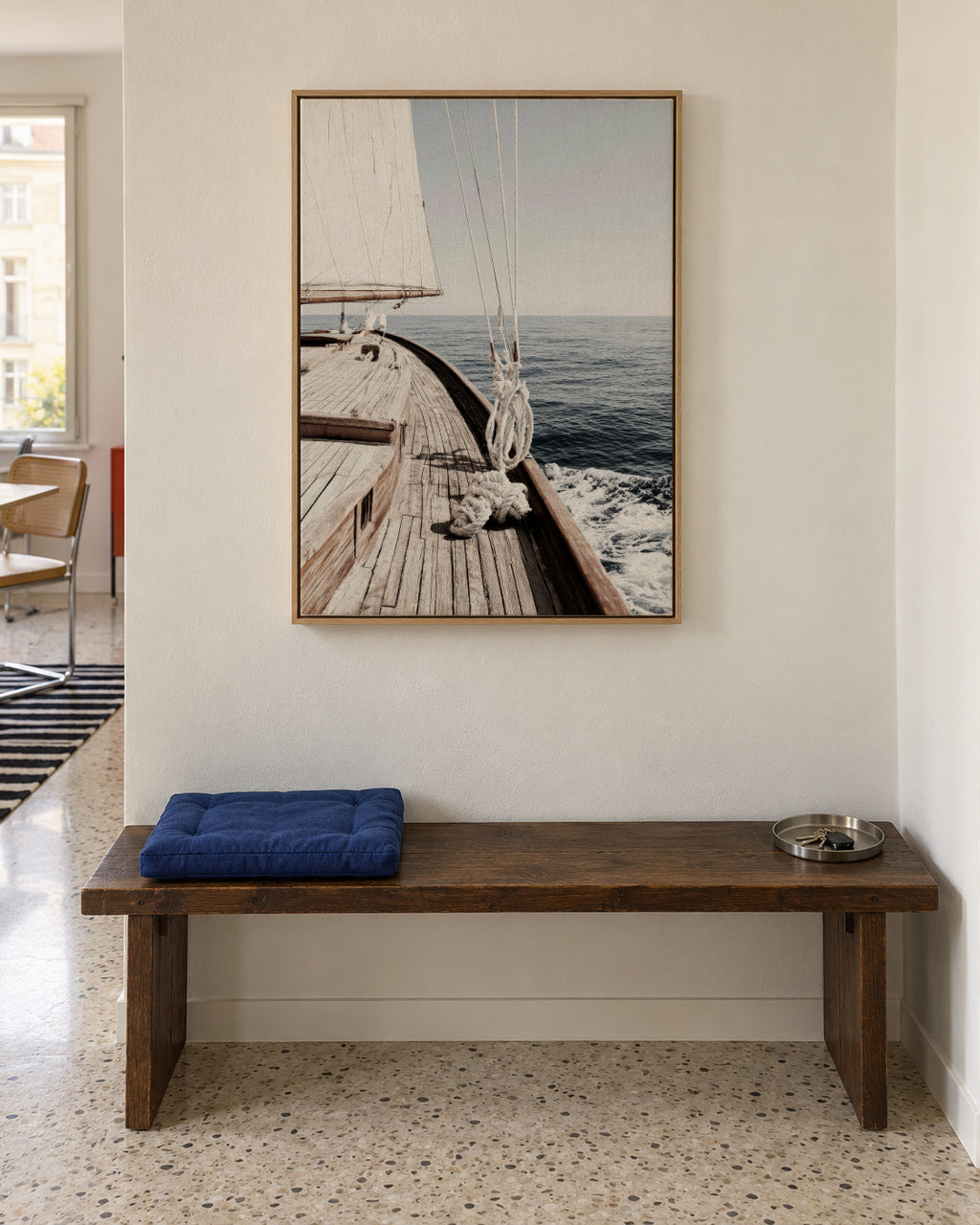 Sailing Morning - Framed canvas in an interior