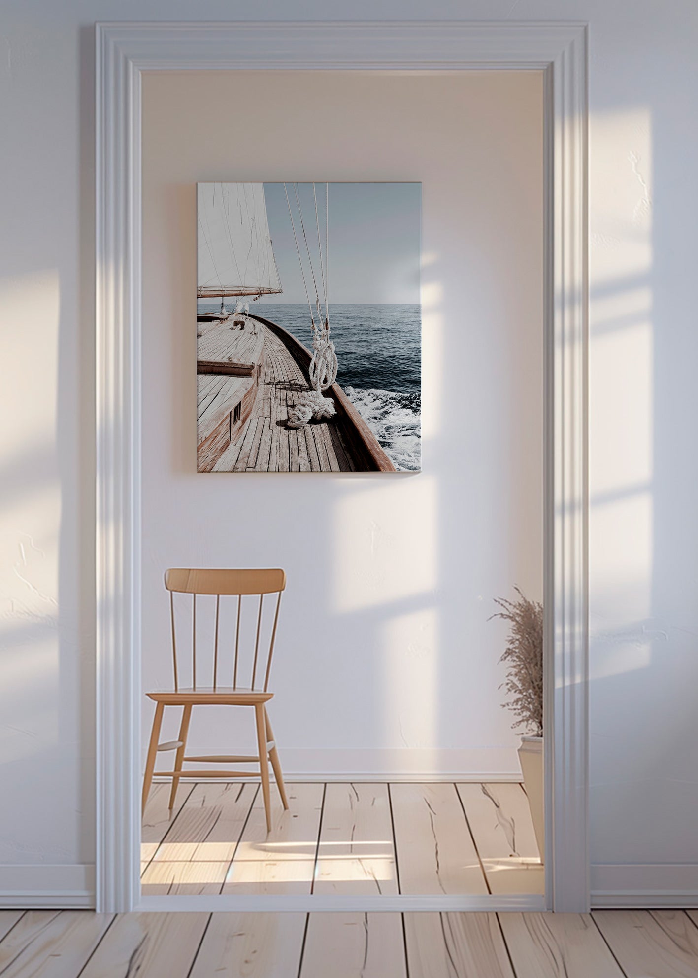 Landscape art: sailboat foredeck photograph