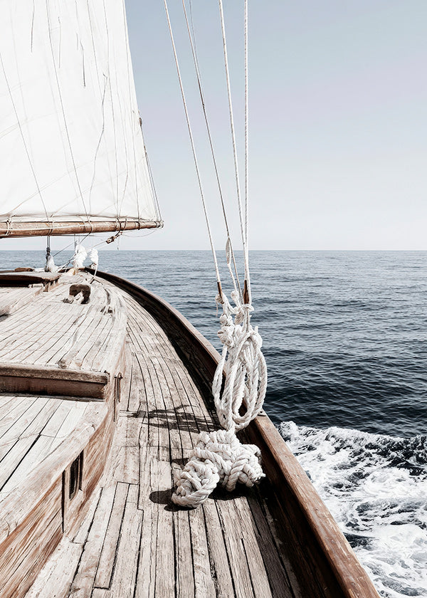 Landscape art: sailboat foredeck photograph