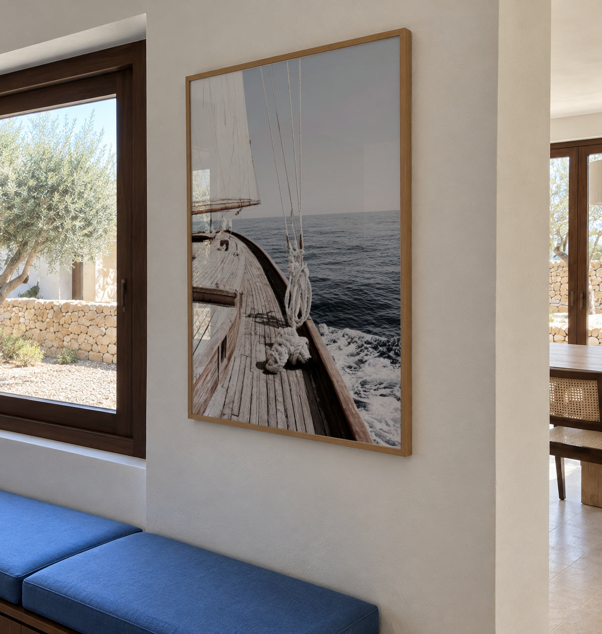 Sailing Morning - Framed poster in an interior
