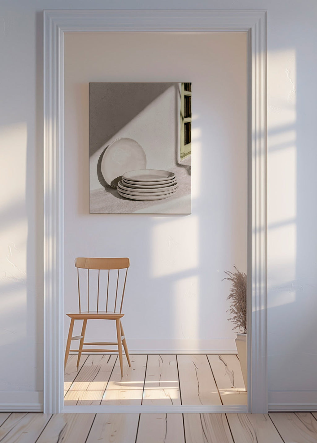 Kitchen art: white ceramics in natural light