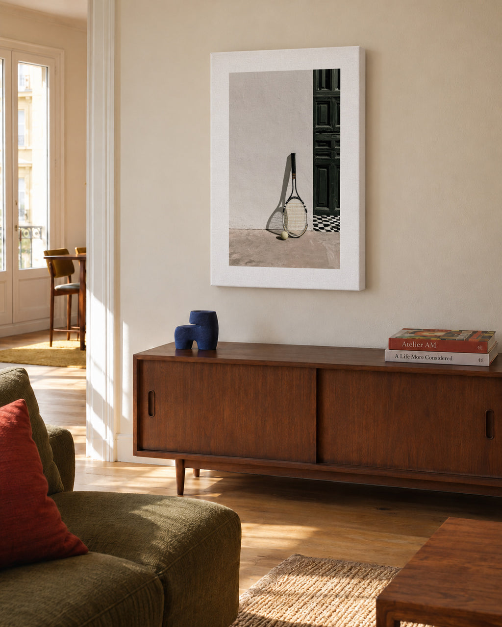 Tennis Afternoon - Unframed canvas in an interior
