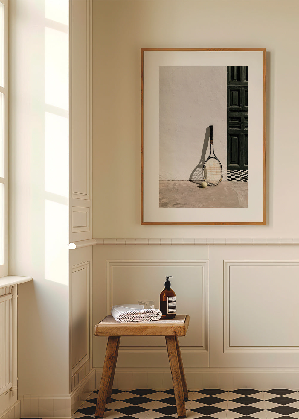 Tennis Afternoon - Framed poster in an interior