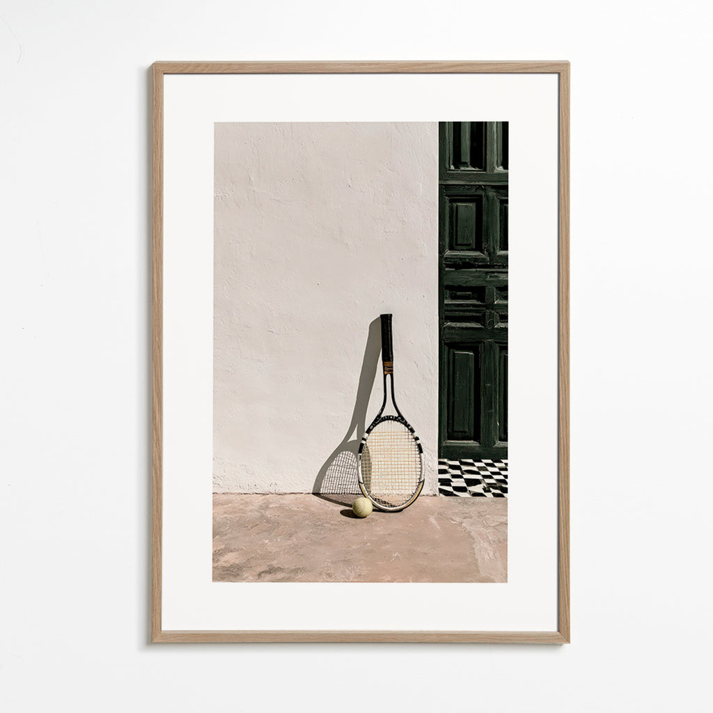 Sports art: tennis racket still life