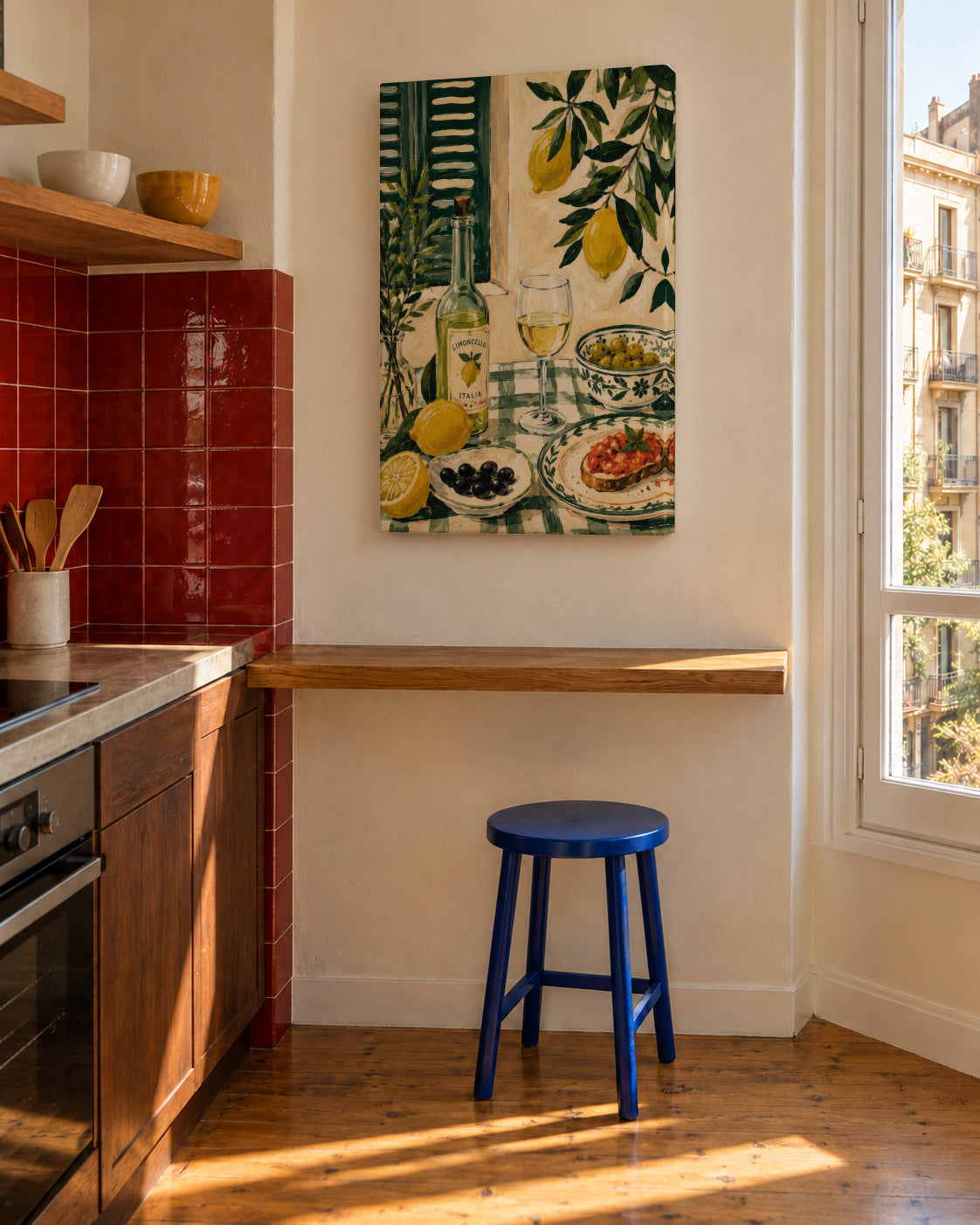 Lemon Lunch - Unframed canvas in an interior