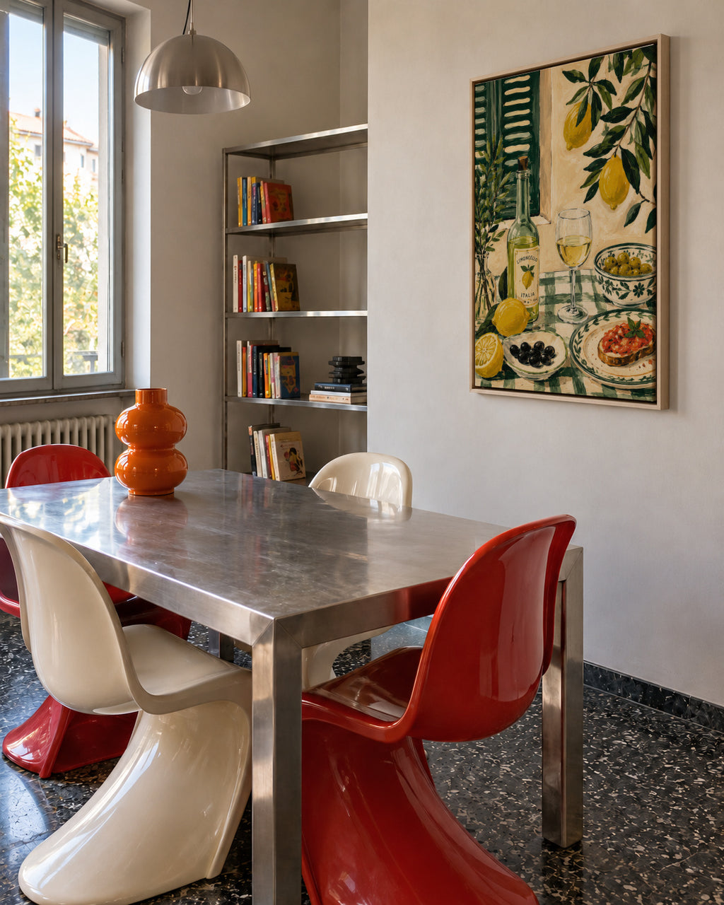 Lemon Lunch - Framed canvas in an interior