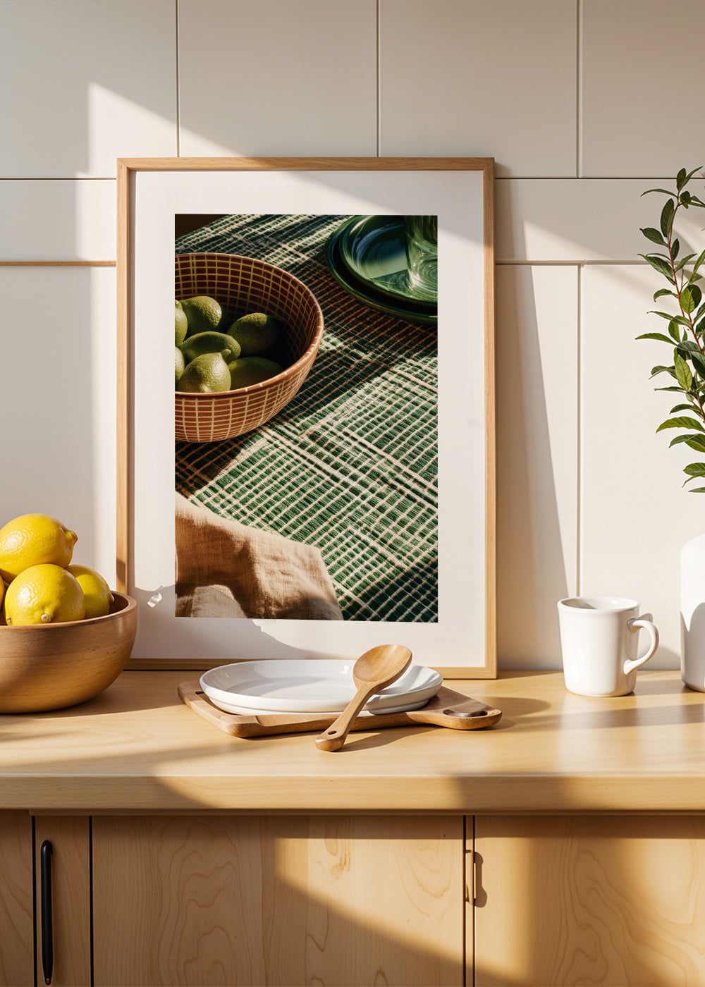 Olive Table - Framed poster in an interior