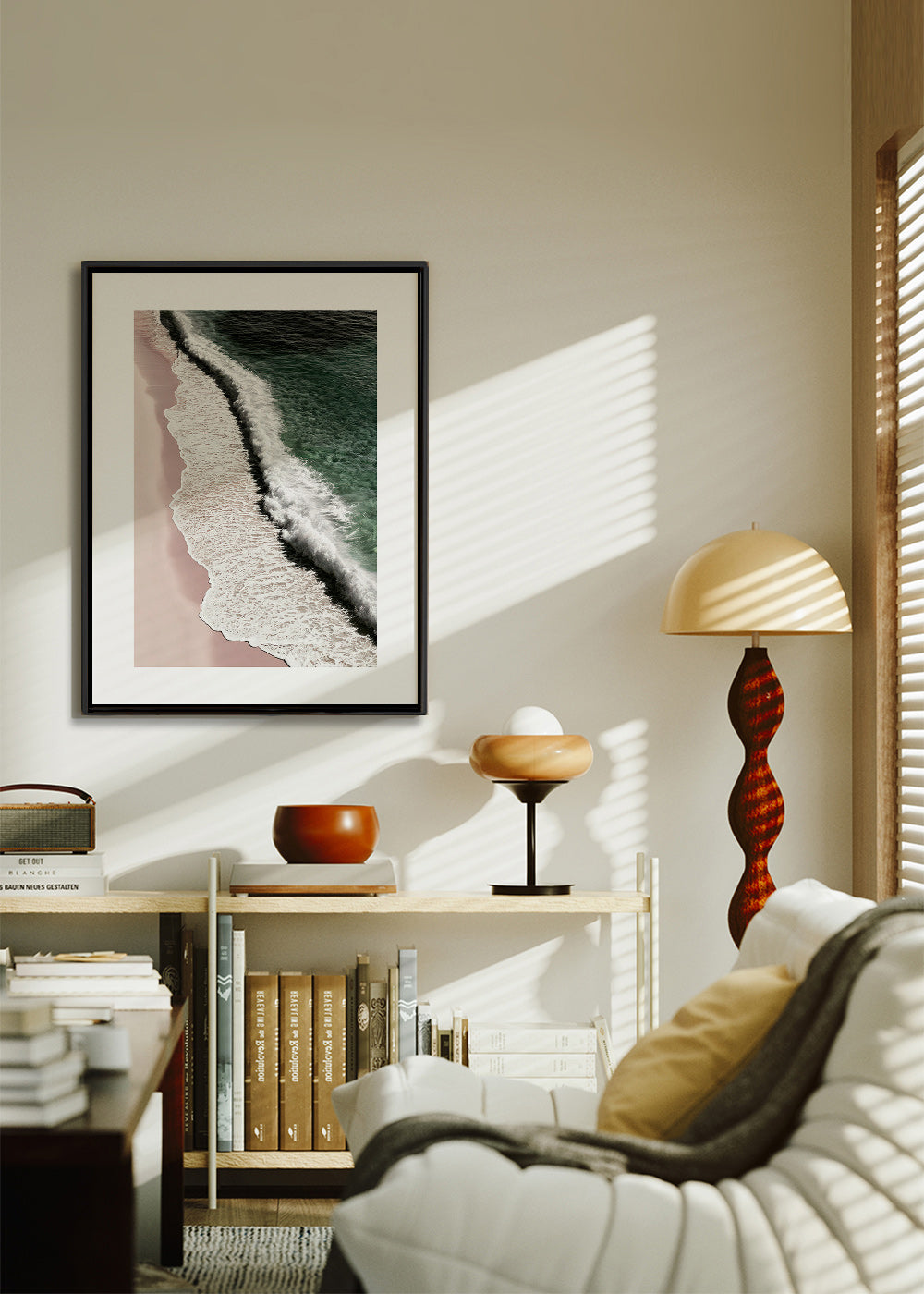 Landscape art: aerial blush coast